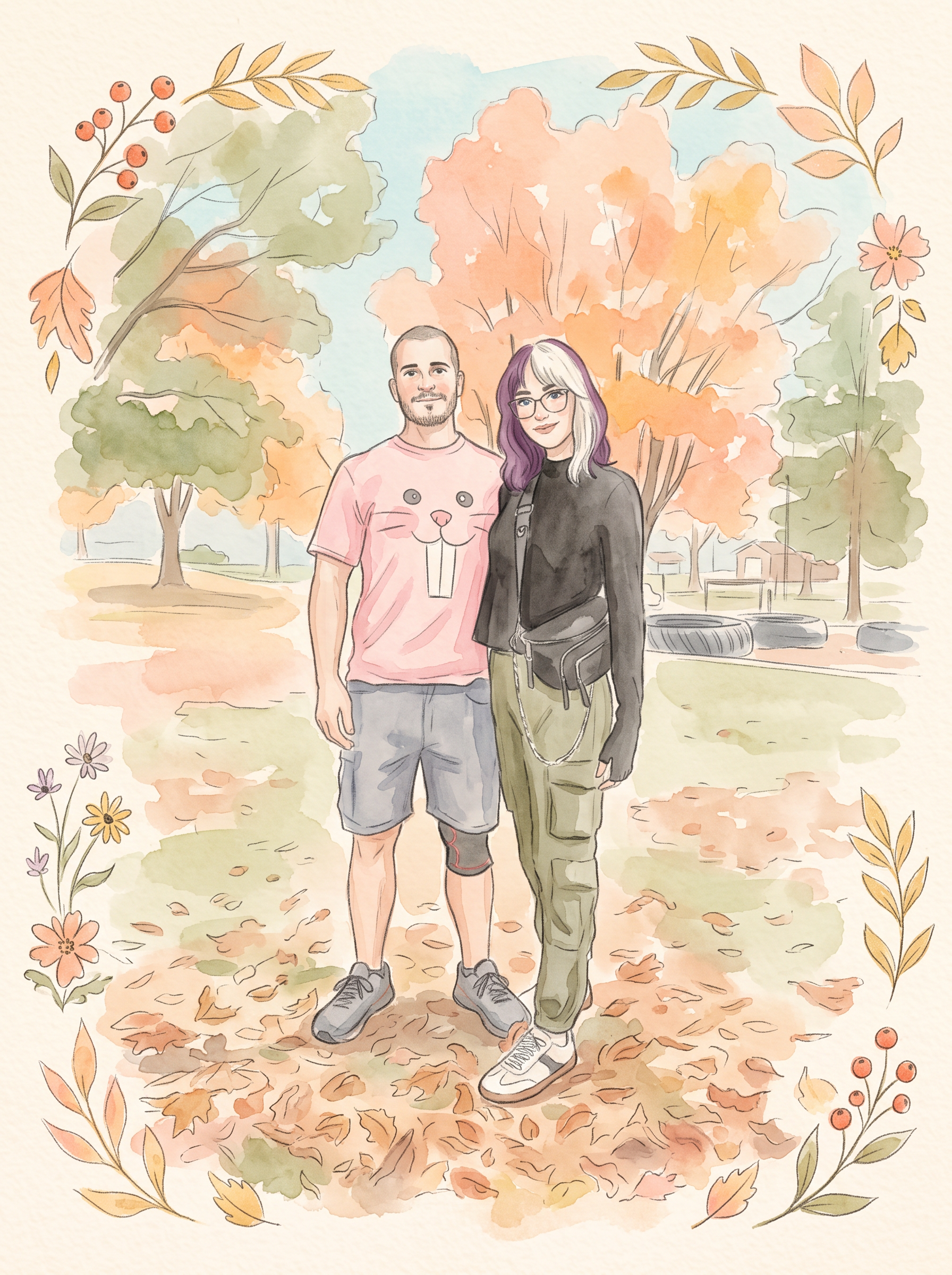 Alexis and Michael in an autumn park