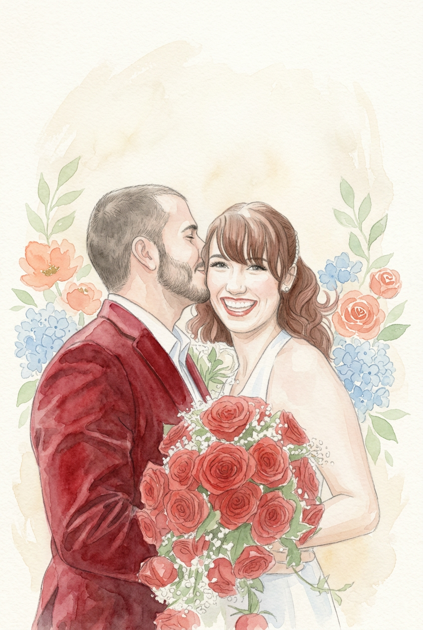Alexis and Michael on their wedding day